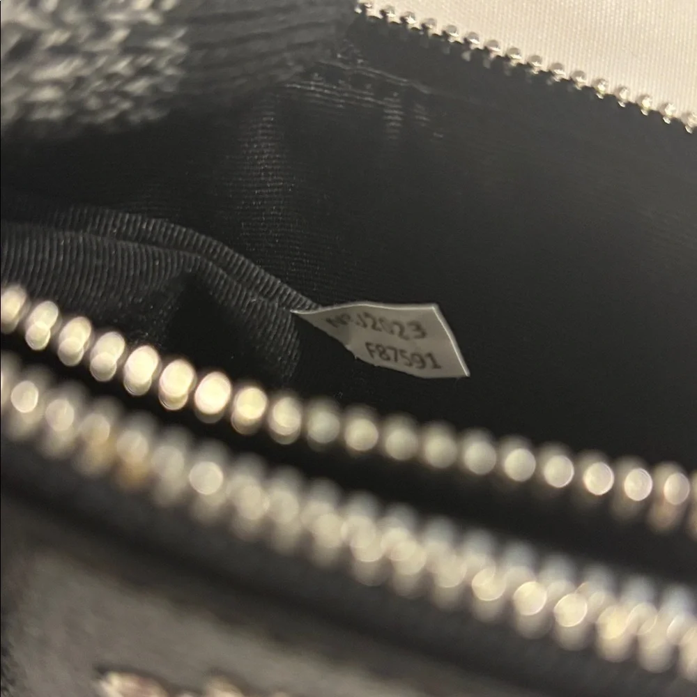 Coach Double Corner Zip Signature Wristlet Black EUC